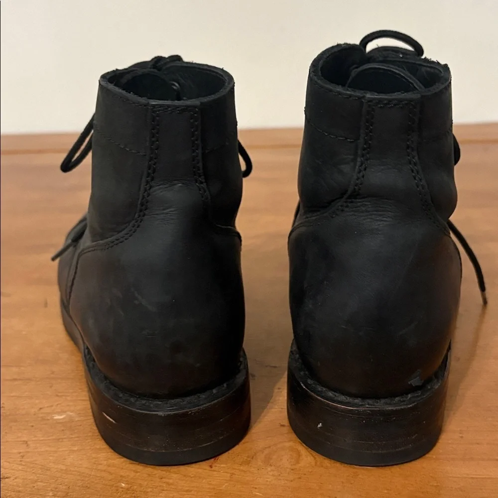 Thursday Captain Black Leather Boots Size 8
